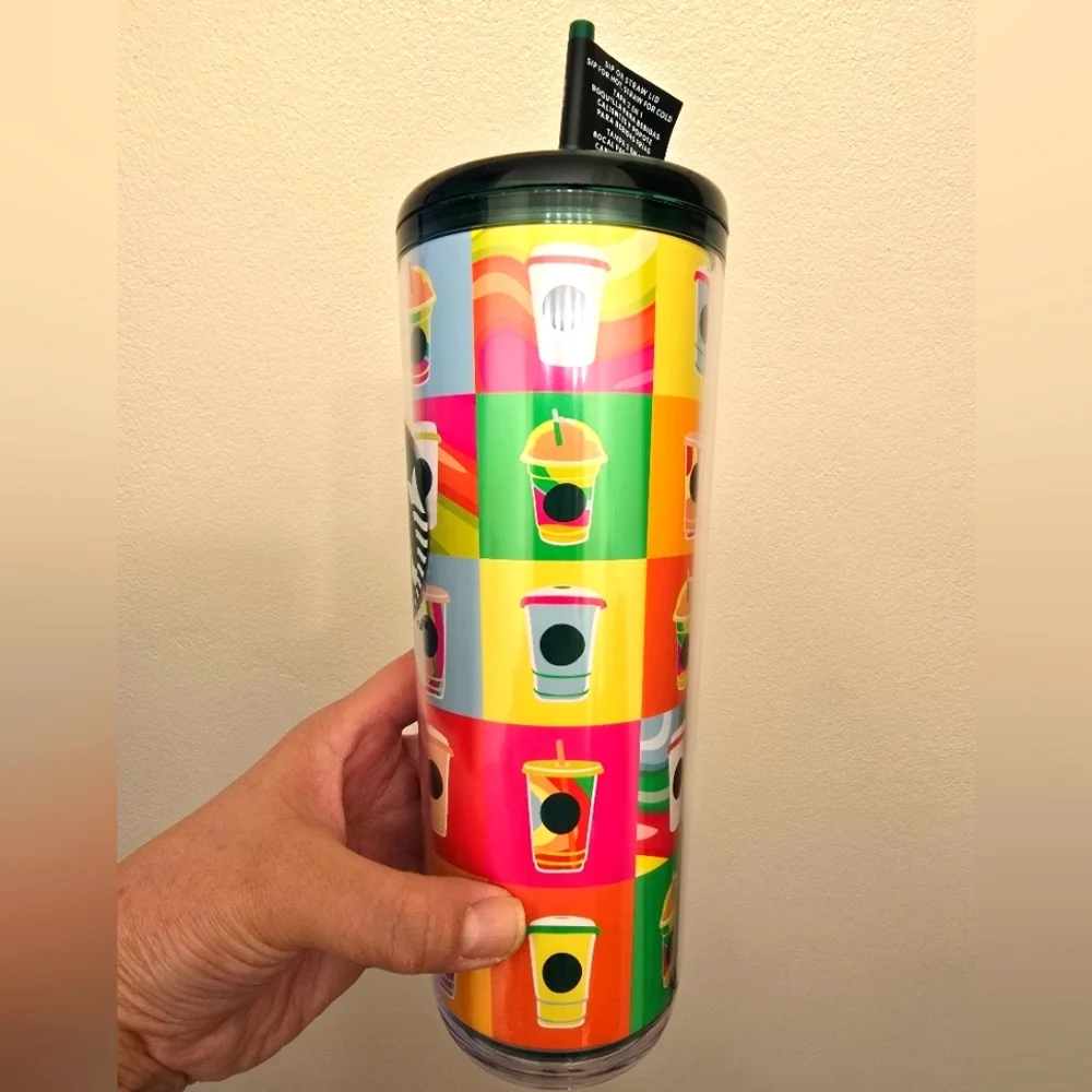 NWT Starbucks 2025 LATAM 2 In 1 Sip Or Straw Lid Venti Acrylic Tumbler